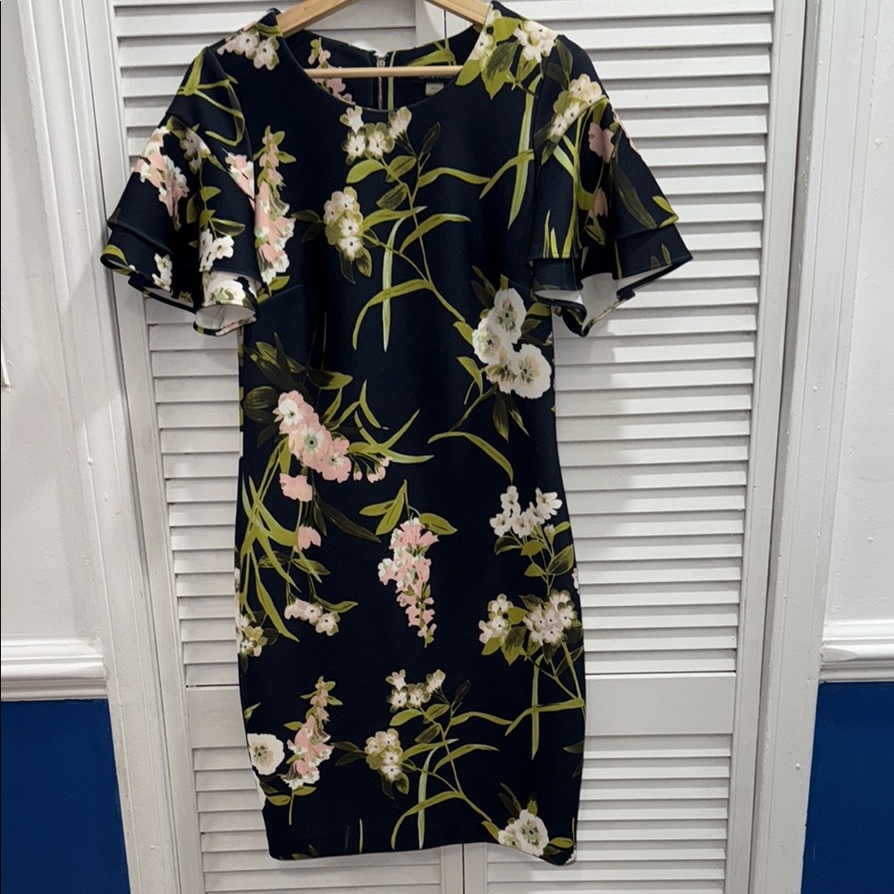 Tommy Hilfiger Navy Floral Midi Dress